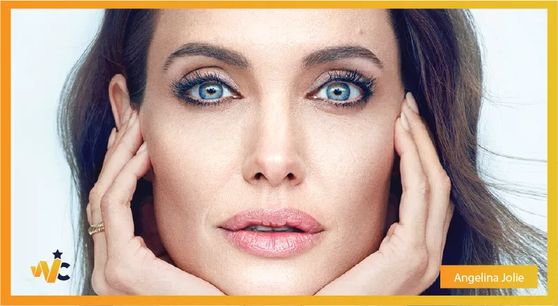 Angelina Jolie natural eye color - blue eyes