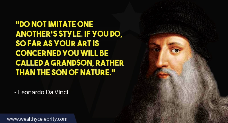 Leonardo DaVinci Quotes about imitating others