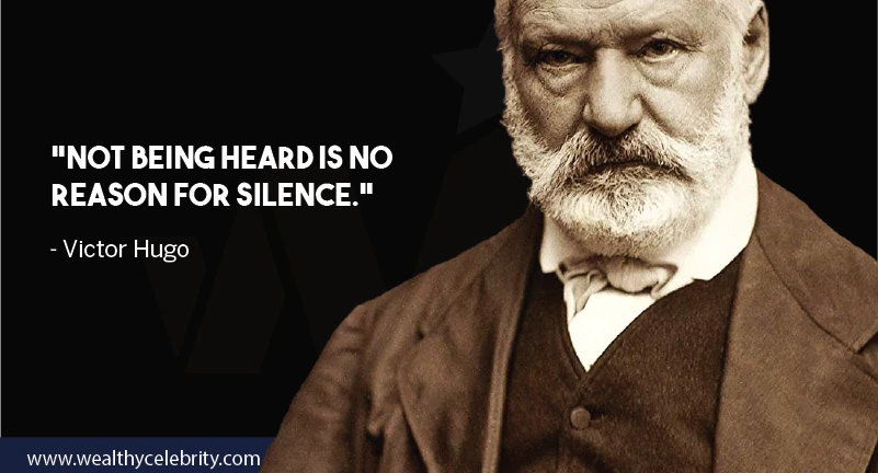 Victor hugo motivational quote about silence from Les Miserables
