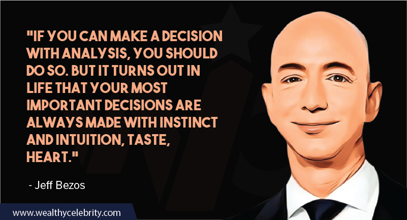 Jeff Bezos Quotes about decision making with heart and instinct