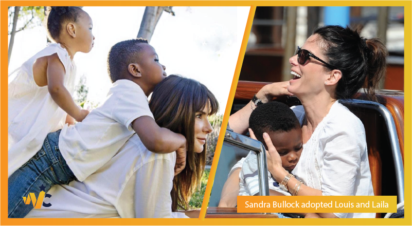 Sandra Bullock adopted Louis and Laila