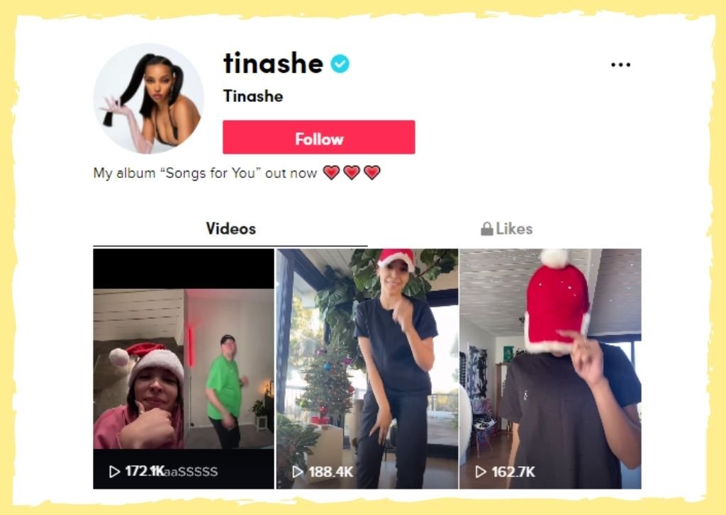 Tinashe on TikTok