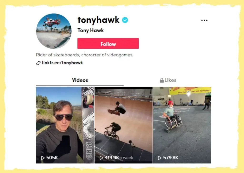 Tony Hawk on TikTok