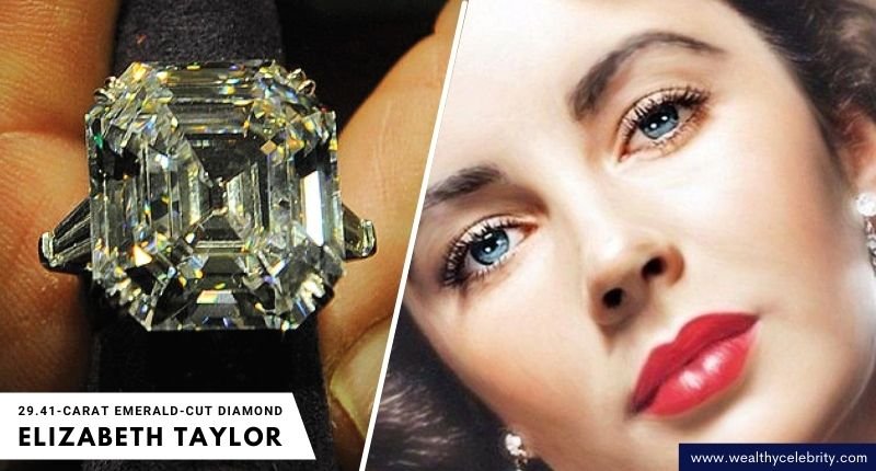 Elizabeth Taylor 29.41-carat emerald-cut diamond Engagement Ring - $8.8 Million