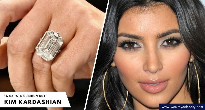 Kim Kardashian 15-carat cushion-cut Engagement Ring - $4.5 Million