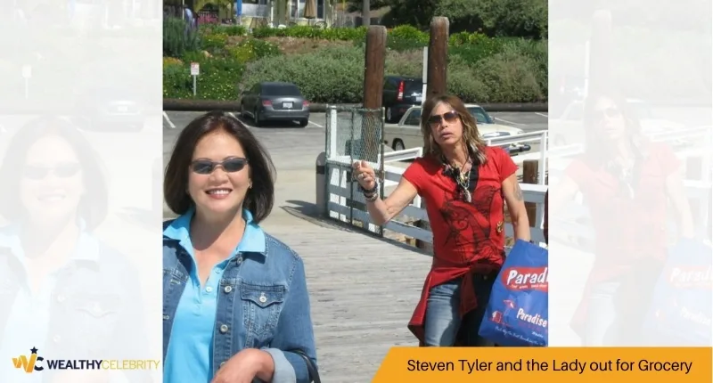 Steven Tyler and the Lady out for Grocery